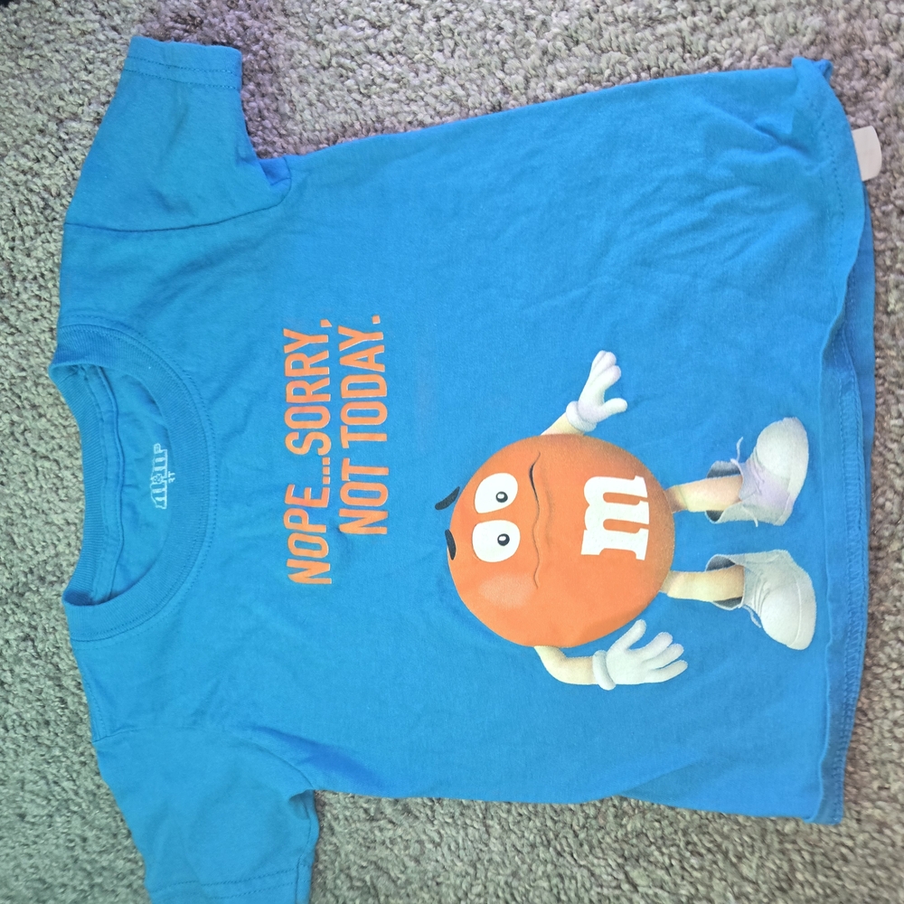 M&M'S Blue and Orange Short Sleeve Tee with Playful Character